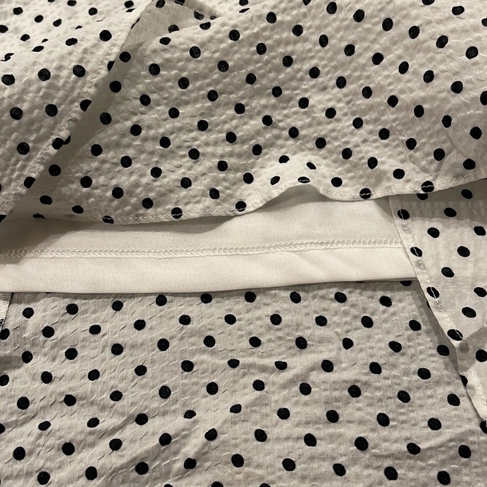 NWT DKNY Midi Faux Wrap Chiffon/crepe Black & White Dress - Picture 10 of 12